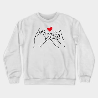 Continuous Line Drawing Pinkie Promise Crewneck Sweatshirt